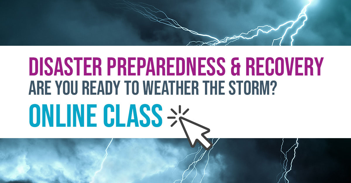 Banner for Webinar: Disaster preparedness and recovery