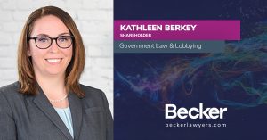 Becker's Kathleen Berkey, Government Law & Lobbying