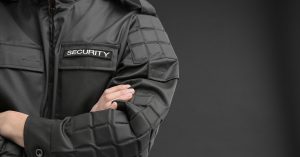 Security officer's black jacket